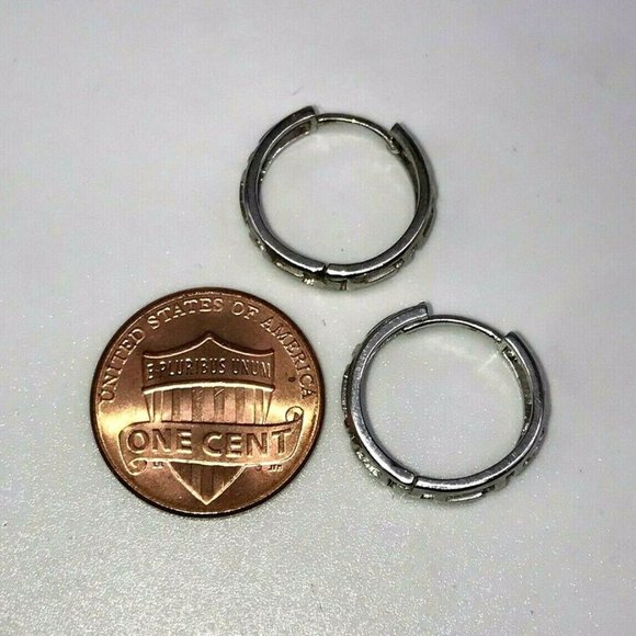 925 Sterling Silver Huggie Earrings - Picture 5 of 7